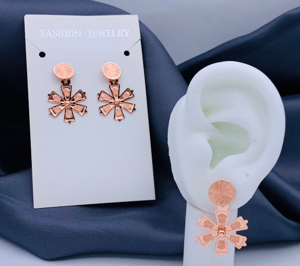 ARETE ACERO INOXIDABLE FLOR LARGA ROSA FILIGRANA