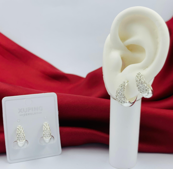 CANDONGA RODIO GRANDE GOTA CIRCON BLANCO PLATIZADO