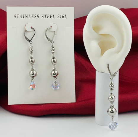 ARETE ACERO INOXIDABLE COLGANTE BOLAS PLATEADAS VISOS