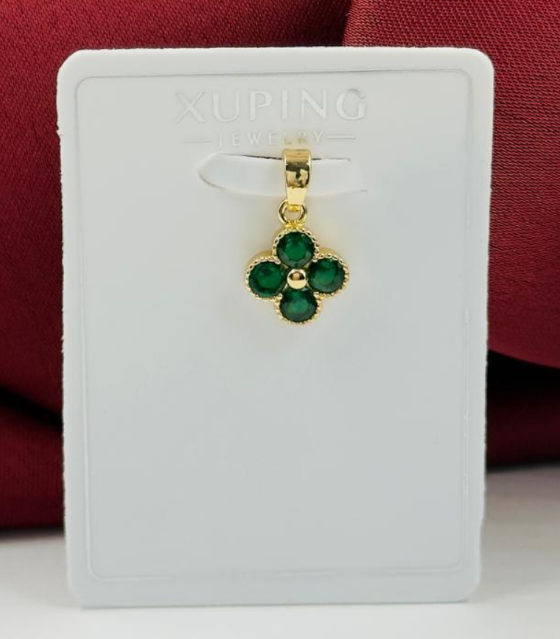 DIJE RODIO VAN CLEF CIRCON VERDE DORADO