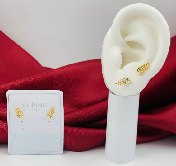 TOPO RODIO ALAS CIRCONES BLANCO DORADO