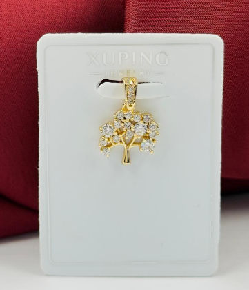 DIJE RODIO ARBOL CIRCON BLANCO DORADO