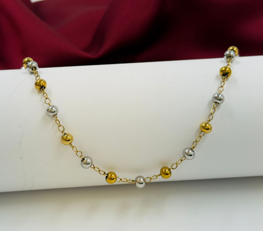 CADENA ACERO INOXIDABLE BALIN DORADO PLATEADO MEDIANO