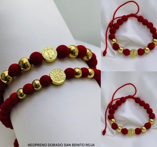 PULSERA NEOPRENO ACERO INOXIDABLE MEDALLA