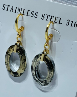 ARETE ACERO INOXIDABLE OVALO CRISTAL CAFE