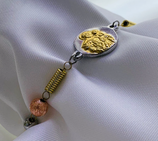 PULSERA RODIO 3 OROS MEDALLA SAN JOSE