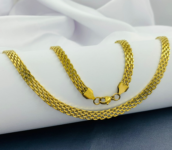 CADENA ACERO INOXIDABLE DORADA CHINESCA 60CM