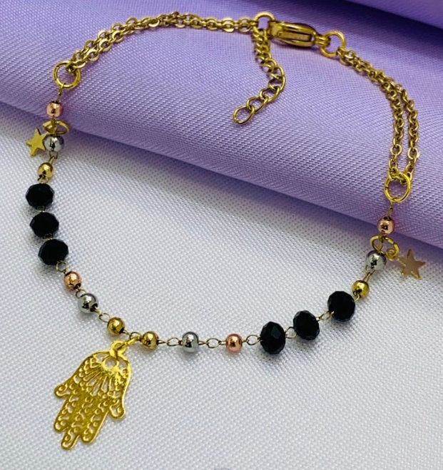 PULSERA ACERO INOXIDABLE 3 OROS DORADO