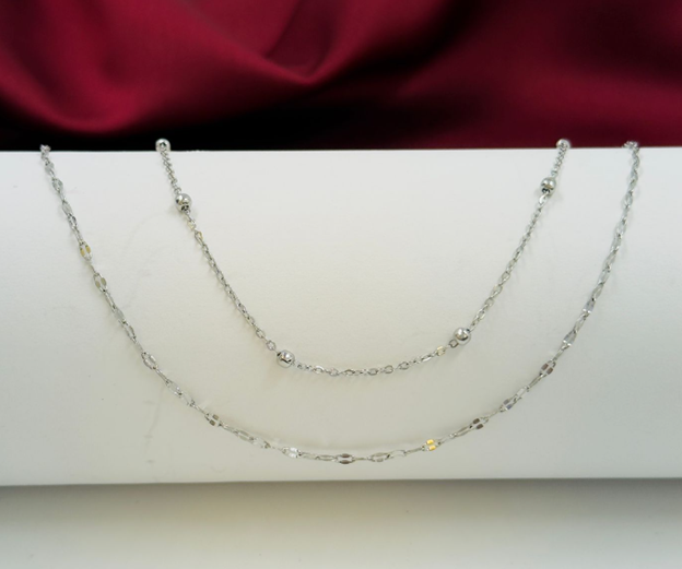 CADENA DOBLE ACERO INOXIDABLE BALIN Y ESLABON DIAMANTADO