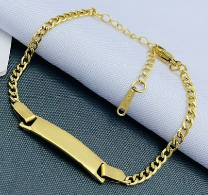 PLACA ACERO INOXIDABLE PULSERA DELGADA