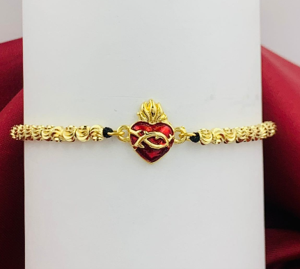 PULSERA RODIO DIAMATADA DORADO DELGADA CORAZON