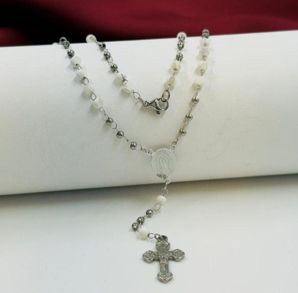 CAMANDULA ACERO INOXIDABLE NEOPRENO BLANCO PLATEADO