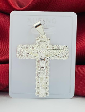 DIJE RODIO PLATIZADO CRUZ JESUS CRUCIFICADO