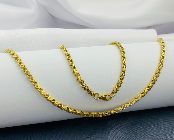 CADENA ACERO INOXIDABLE RUSTICA DORADO 60CM