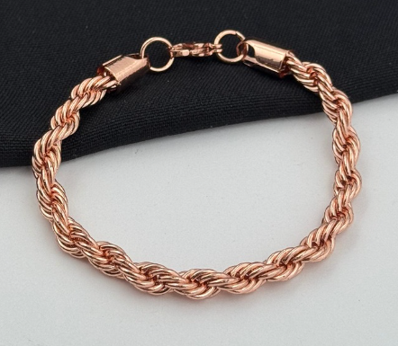 PULSERA ACERO INOXIDABLE LASO ROSA GRUESA