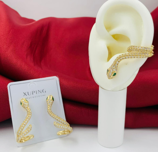 ARETE RODIO SERPIENTE CIRCON DORADO