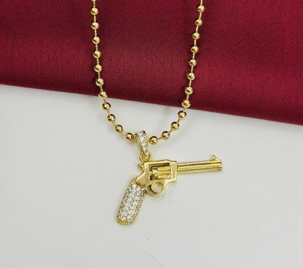 DUO RODIO PISTOL4 DORADA CIROCN BLANCO PEQUE