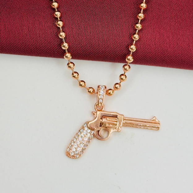 DUO RODIO PISTOL4 ROSA CIRCON BLANCO PEQUE