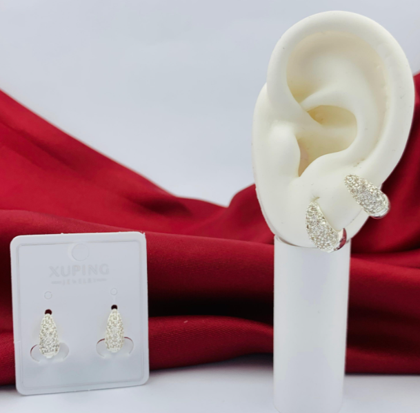 CANDONGA RODIO PEQUE GOTA CIRCON BLANCO PLATIZADO