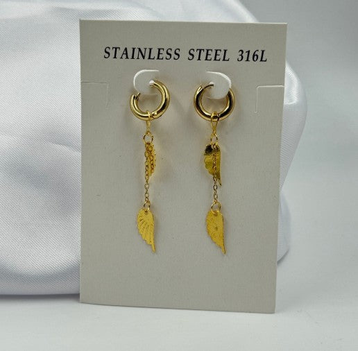 CANDONGA COLGANTE ALAS ACERO DORADA