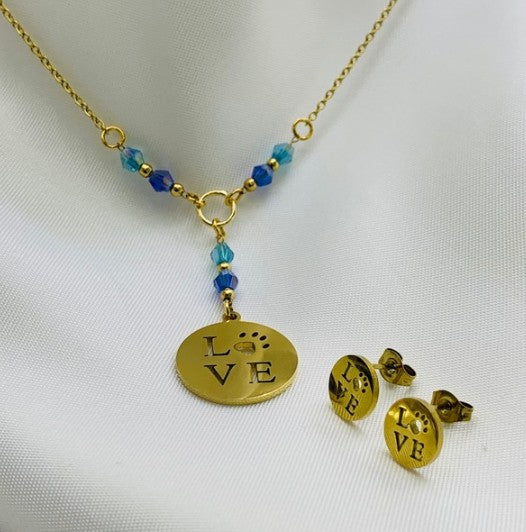 JUEGO ACERO MURANO DORADO