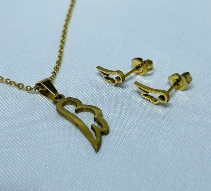 JUEGO ALAS ACERO DORADO