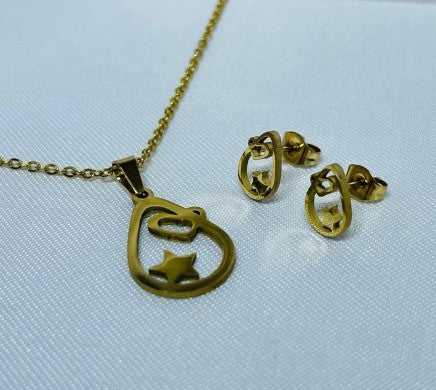 JUEGO ESTRELLA ACERO DORADO