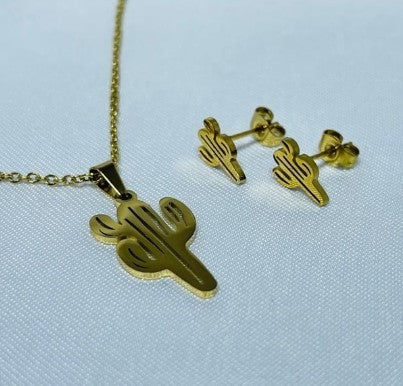 JUEGO CACTUS ACERO DORADO