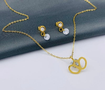 JUEGO CON CIRCONES EN ACERO