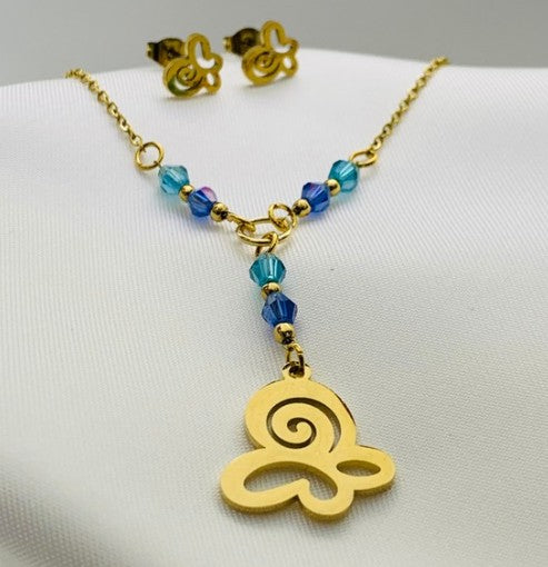 JUEGO MARIPOSA MURANO AZUL