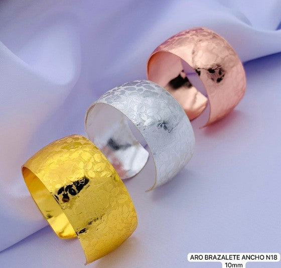 ARO BRAZALETE FLORES 3 OROS X UNIDAD