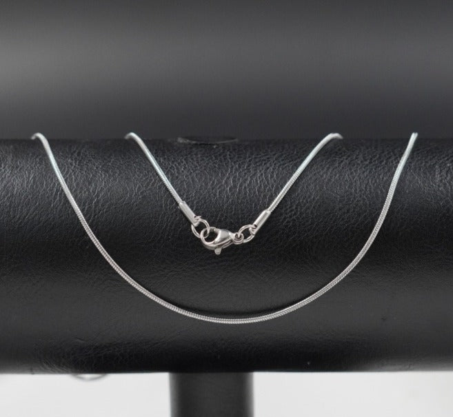 CADENA PLATEADA COLA RATON ACERO INOXIDABLE 60CM