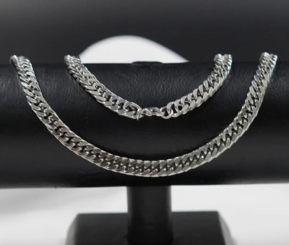 CADENA PLATEADA DOBLE ESLABON ACERO INOXIDABLE 60CM