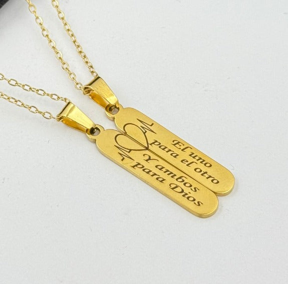 DUO "EL UNO PARA EL OTRO" DORADO ACERO INOXIDABLE