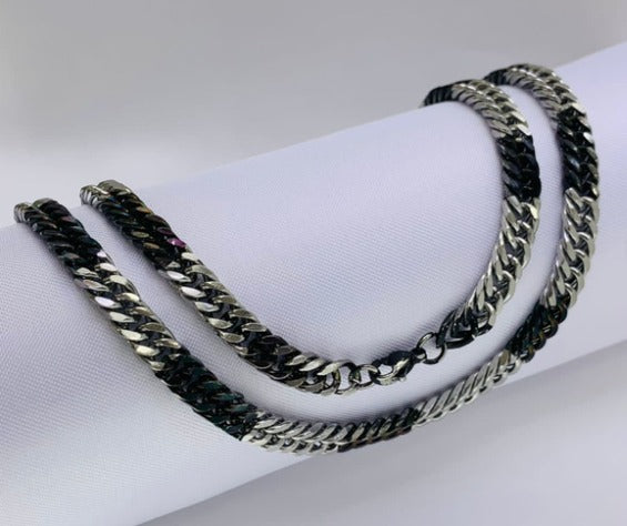 CADENA BICOLOR DOBLE ESLABON ACERO INOXIDABLE 60CM