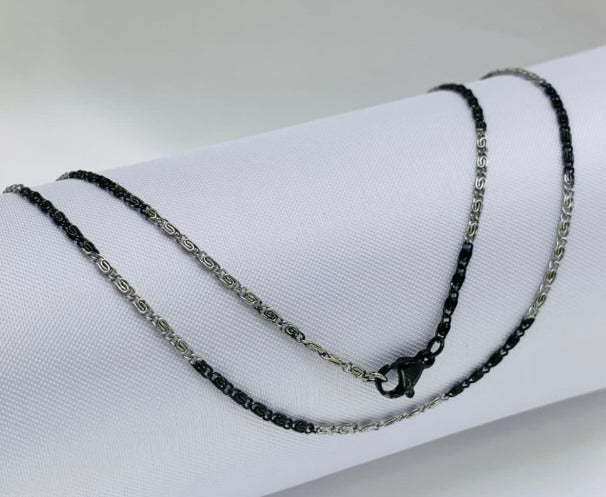 CADENA BICOLOR CARACOL ACERO INOXIDABLE 60CM