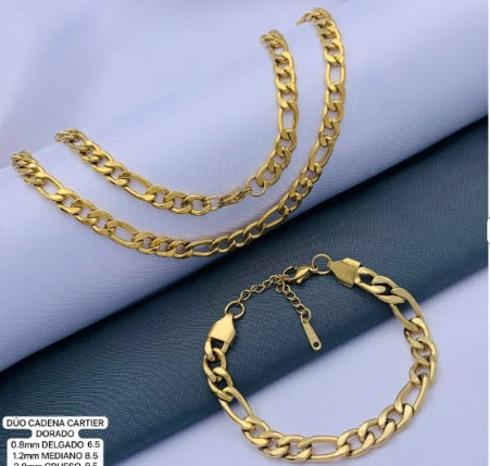 CADENA/PULSERA DORADA CARTIER GRUESA ACERO INOXIDABLE 60CM