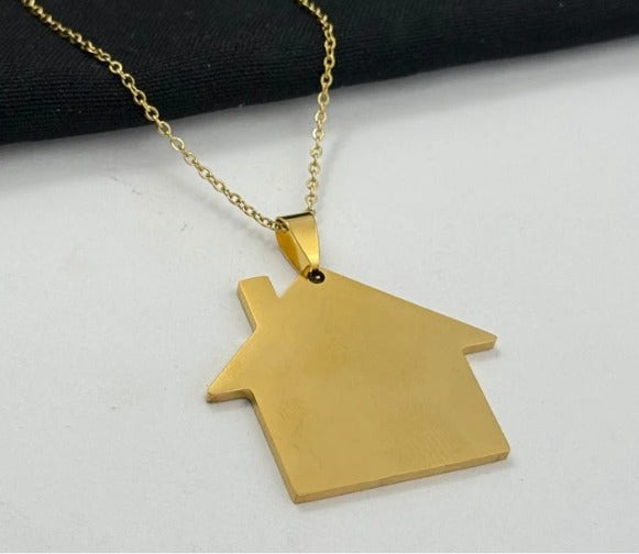 DUO PLACA CASA DORADO ACERO INOXIDABLE