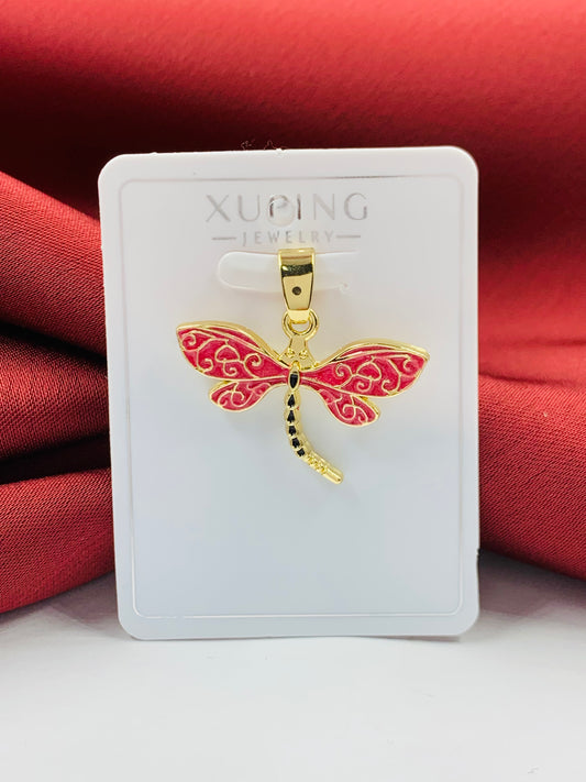 DIJE RODIO LIBELULA DORADO ROSA