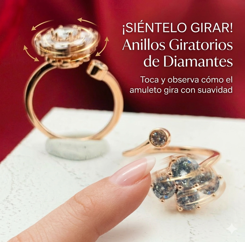 ANILLLO RODIO GIRATORIO FLOR CIRCON GRANDE BLANCO ROSA