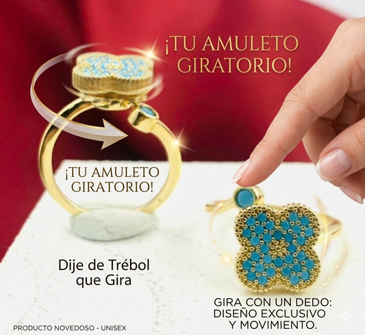 ANILLO RODIO GIRATORIO VAN CLEF AZUL DORADO