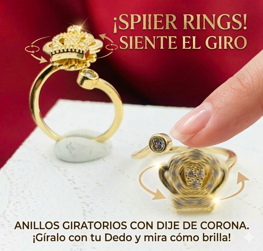 ANILLO RODIO GIRATORIO CIRON BLANCO DORADO