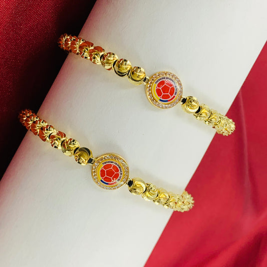 PULSERA RODIO BALIN DIAMANTADO BALON COLOMBIA