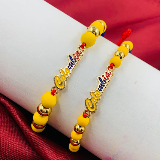 PULSERA ACERO NEOPRENO COLOMBIANO 8mm y 6mm
