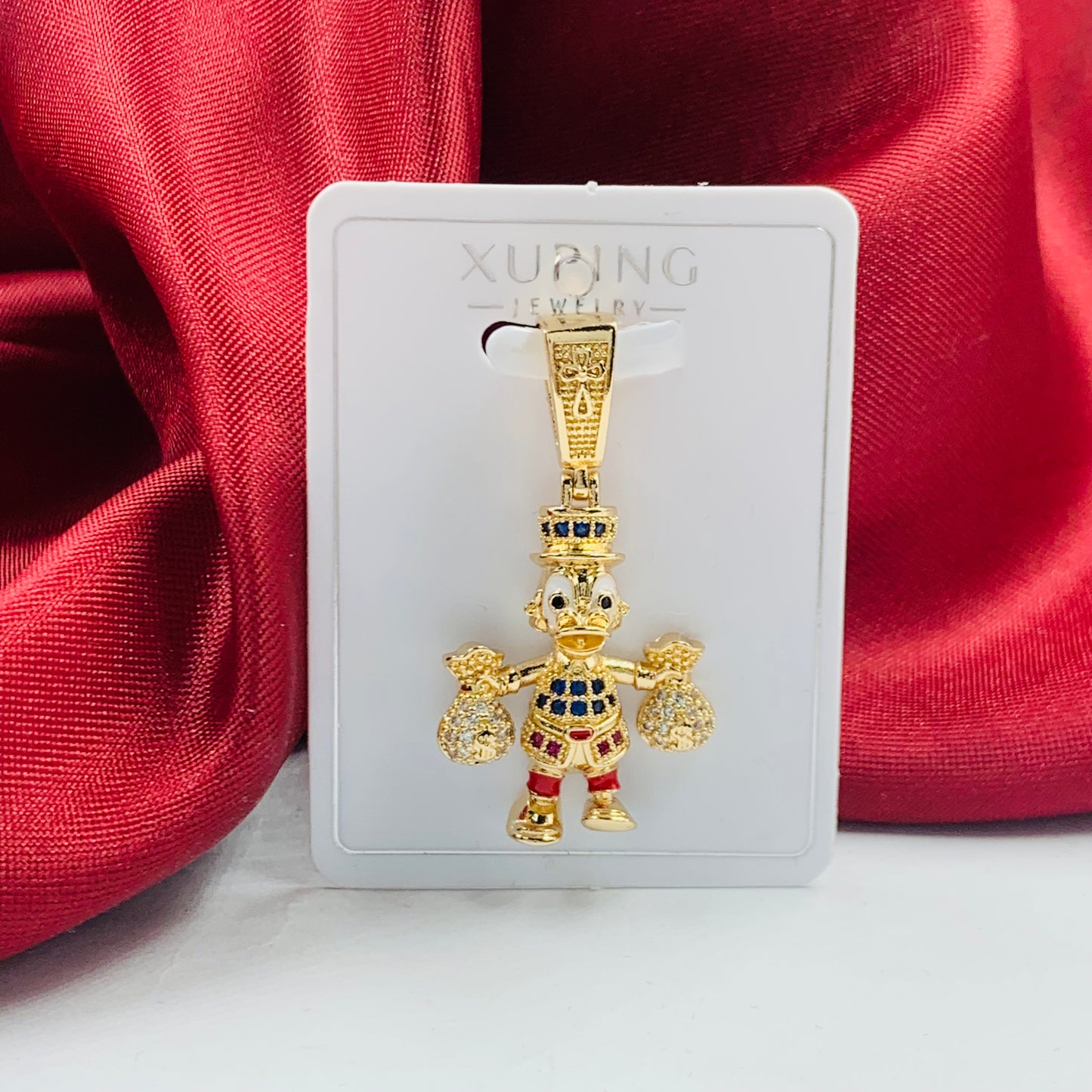 DIJE RODIO PATO DONALD DORADO CIRCONES