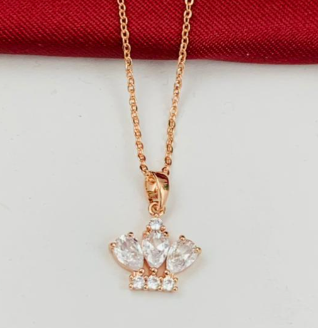 DUO RODIO CORONA CIRCON GRANDE TIPO DIAMANTE ROSA