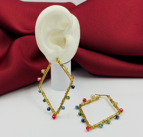CANDONGA ACERO INOXIDABLE ROMBO CIRCON COLORES
