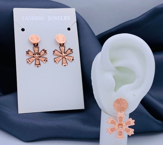 ARETE ACERO INOXIDABLE FLOR LARGA ROSA FILIGRANA