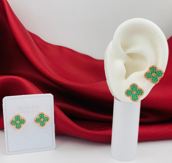 TOPO VAN CLEF ROSA CIRCON VERDE