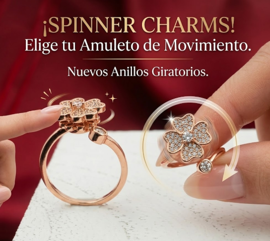 ANILLO RODIO GIRATORIO FLOR 4 PETALOS CIRCON BLANCO ROSA